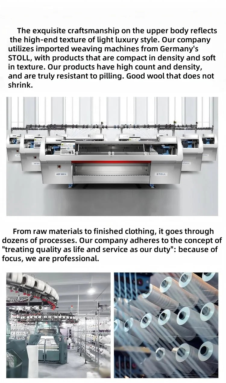 سترة نسائية أساسية للخريف والشتاء أنيقة من صوف ميرينو 100% محبوكة برقبة دائرية وأكمام طويلة وقماش جيرسي للسيدات