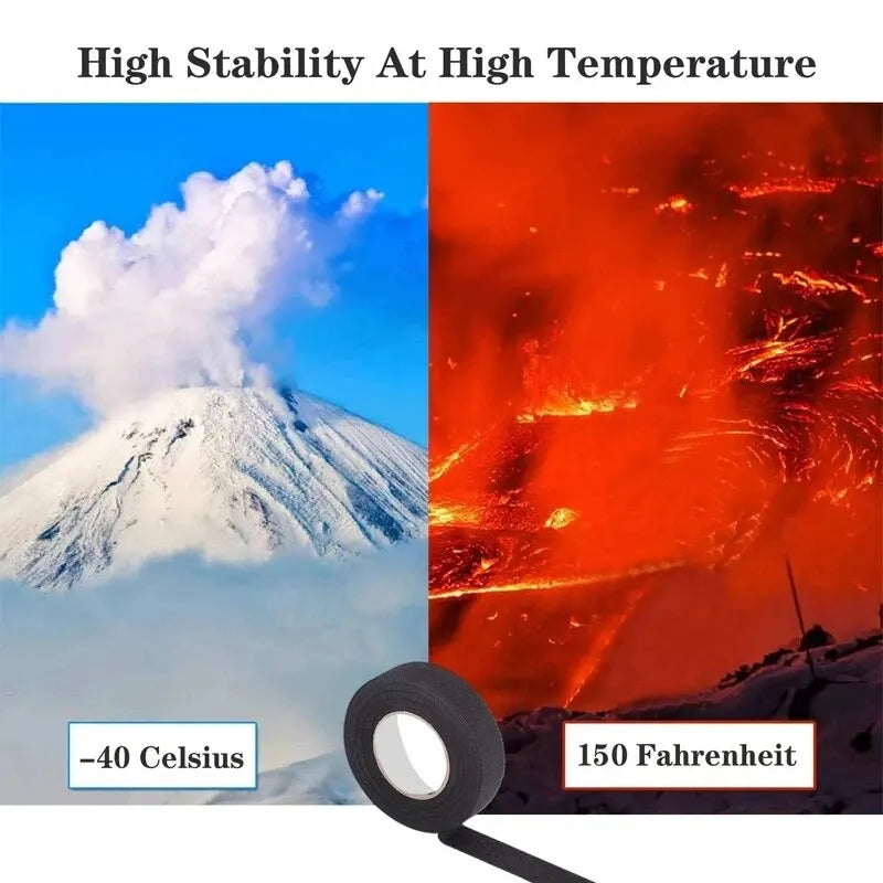 شريط لاصق مقاوم للحرارة ومقاوم للهب من شركة كوروبلاست بطول 15 مترًا لحماية أسلاك أسلاك السيارات