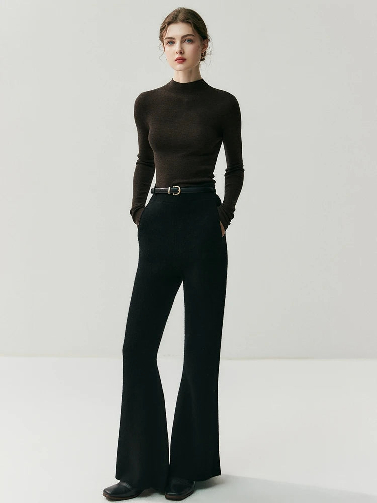 سترة نسائية من CHICUU مصنوعة من الصوف بنسبة 100% وقابلة للغسل في الغسالة، بلوفر برقبة دائرية، مصنوعة من 18 خيطًا من الكشمير الصوفي، مناسبة لفصل الخريف والشتاء