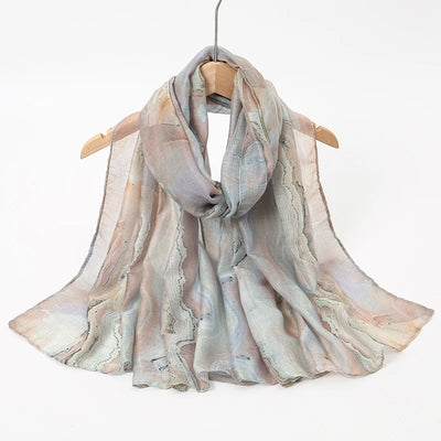 1Pcs Ramadan Hijab Leopard Print Women Bohemian Watercolor Soft Muslim Hijabs Floral Breathable Shawl Wrap Scarf Headscarf Warm