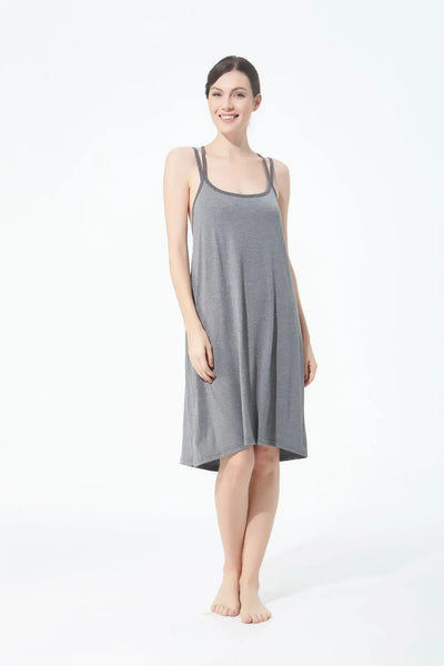 تنورة نسائية كاجوال أنيقة مثيرة مفتوحة الظهر كبيرة الحجم ذات قاعدة خلفية جميلة تنورة منزلية فضفاضة متقاطعة بأكمام طويلة