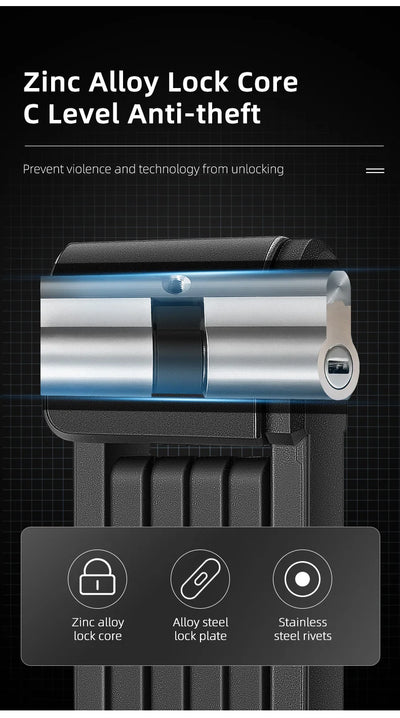 قفل دراجة محمول قابل للطي من ويست بايكينج، قفل أمان متين مضاد للسرقة، قفل دراجة كهربائية، ملحقات دراجات الطرق الجبلية