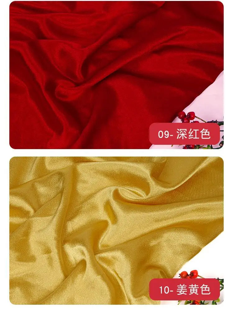 قماش ساتان كريستالي لامع سميك وثقيل بالمتر للملابس والفساتين وديكورات هانفو وقماش الخياطة اليدوي بلون أزرق سادة ومضاد للتجاعيد