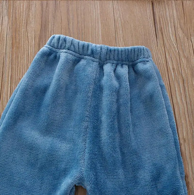 طقم بيجامات للأولاد من الصوف المرجاني بالإضافة إلى ملابس منزلية مخملية سميكة من الفلانيل للأطفال بدلة نوم شتوية دافئة مكونة من قطعتين بدلة بناتي