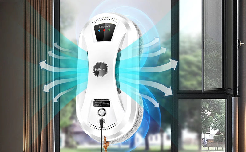 روبوت تنظيف النوافذ المنزلية من PuRuiKai، مكنسة كهربائية ذكية لتنظيف زجاج النوافذ بمفتاح واحد