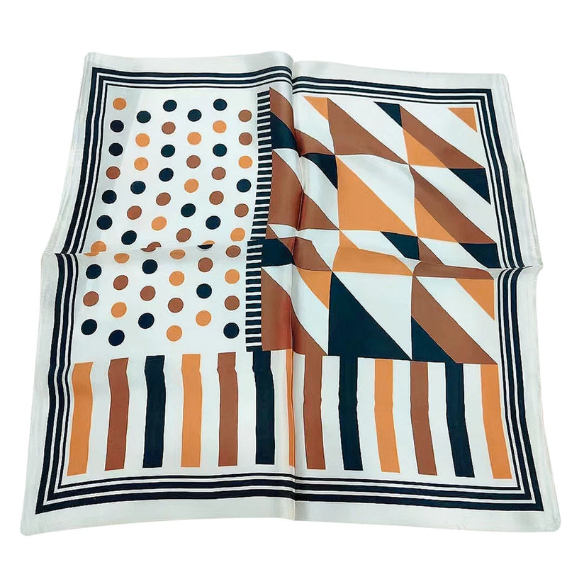 وشاح مربع نسائي من حرير التوت الخالص 100% مطبوع عليه رباط رأس ووشاح فاخر لزينة الشعر النسائية وأوشحة باندانا نسائية 53 سم