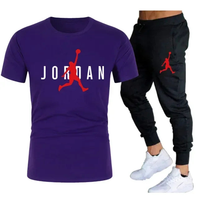 مجموعة ملابس رياضية رجالية صيفية الأكثر مبيعًا في عام 2025، مكونة من تي شيرت وبنطلون وبنطلون رياضي كاجوال للياقة البدنية وقميص وبنطلون رياضي وأزياء الهيب هوب - مجموعات رجالية -