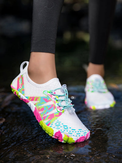 حذاء Oiaano للجنسين للرجال والنساء، مضاد للانزلاق، متين، أسود اللون، مقاوم للماء، نعل ناعم، خفيف الوزن، قابل للتنفس، رياضي للمشي والجري في الهواء الطلق