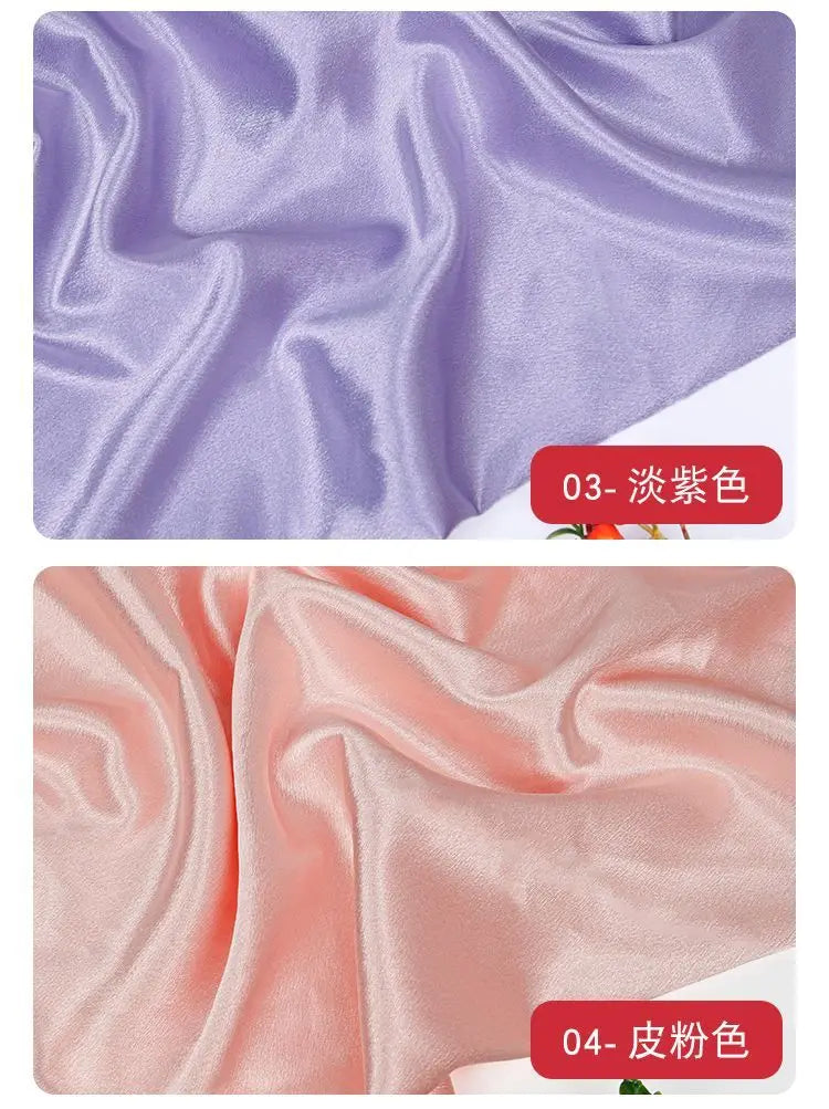 قماش ساتان كريستالي لامع سميك وثقيل بالمتر للملابس والفساتين وديكورات هانفو وقماش الخياطة اليدوي بلون أزرق سادة ومضاد للتجاعيد