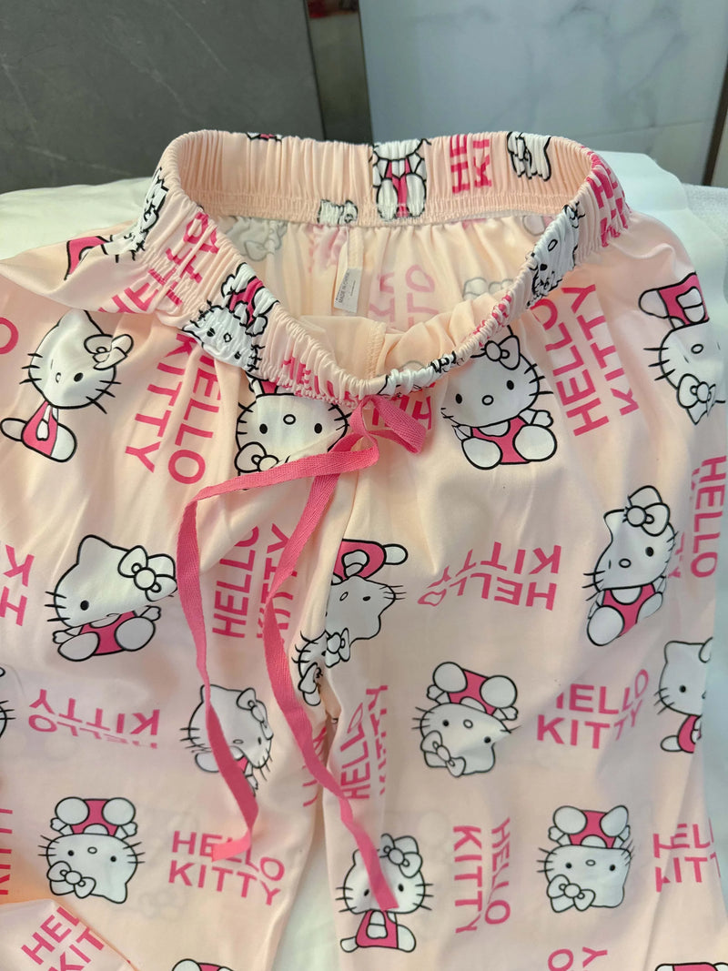 بنطال بيجاما هالو كيتي ربيع وخريف ٢٠٢٥ | ملابس نوم نسائية مريحة ولطيفة