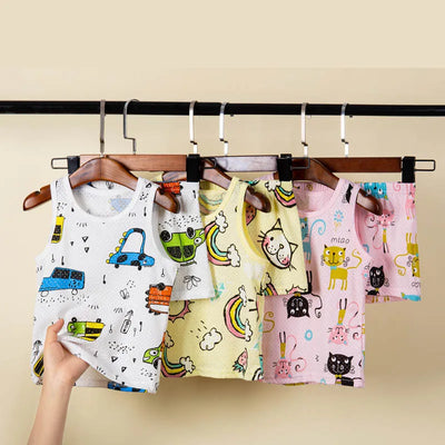 طقم بيجامات برسومات حيوانات قوس قزح، ملابس نوم للأطفال، ملابس منزلية، بيجامات للبنات، ملابس أطفال صغار، بيجامات برسومات ديناصورات