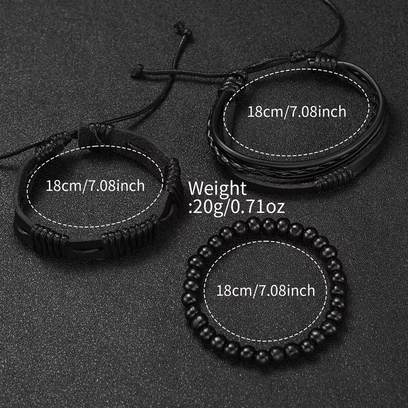 مجموعة من 4 ساعات رجالية للأعمال بسوار جلدي عصري وساعة كوارتز تناظرية مع أساور منسوجة (بدون علبة)