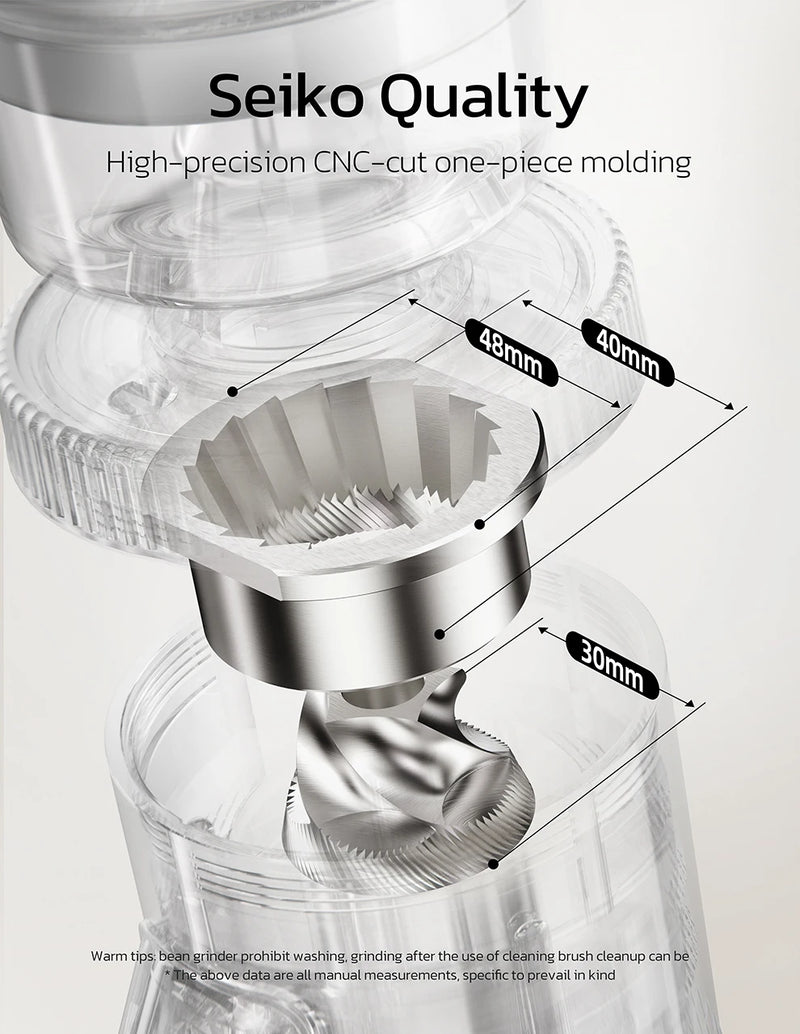 مطحنة قهوة كهربائية مخروطية صغيرة محمولة من HiBREW G5 مقاس 48 مم، مطحنة حبوب قهوة للمطبخ للإسبريسو والقهوة التركية