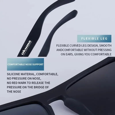 نظارات شمسية مستقطبة من Okuma UV400 للرجال والنساء للصيد في الهواء الطلق وصيد الأسماك وقيادة الدراجات، وصندوق نظارات شمسية اختياري