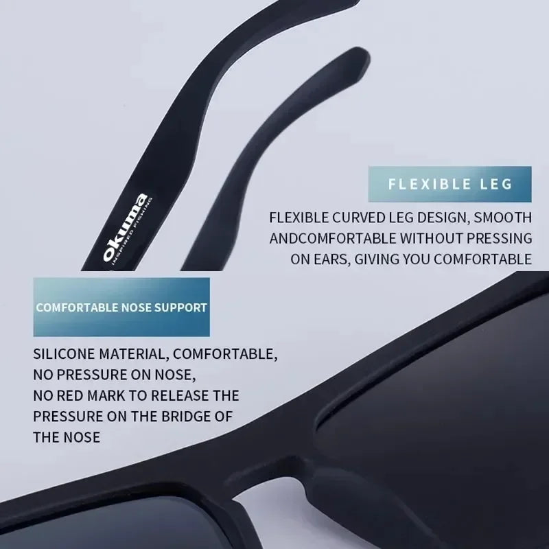 نظارات شمسية مستقطبة من Okuma UV400 للرجال والنساء للصيد في الهواء الطلق وصيد الأسماك وقيادة الدراجات، وصندوق نظارات شمسية اختياري