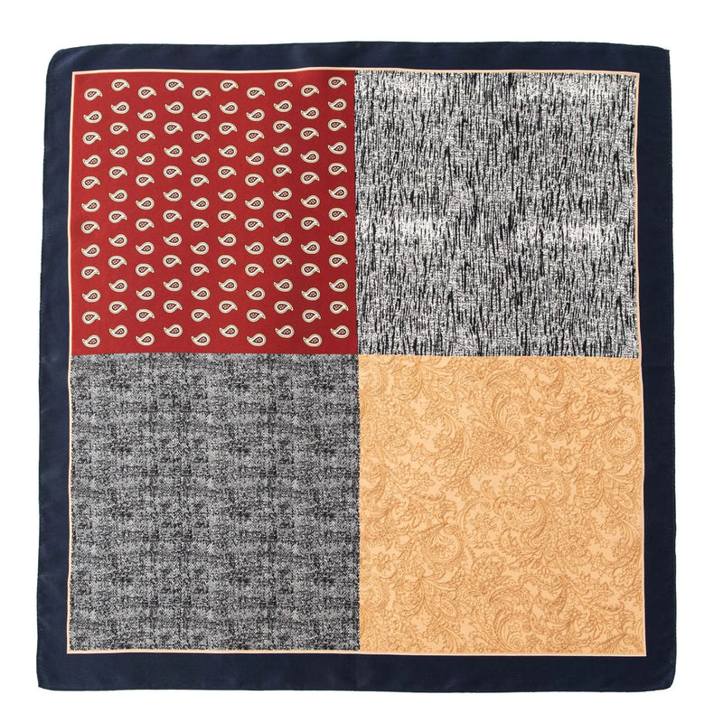 وشاح حريري مربع فاخر مطبوع باللون الأصفر بتصميم ريترو جديد لعام 2025 مصنوع من حرير التوت بنسبة 100% من فور سيزونز