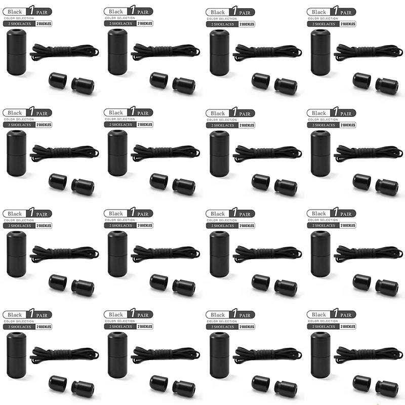 أربطة أحذية مرنة بدون رباط، أربطة أحذية نصف دائرية للأطفال والكبار، أربطة أحذية سريعة الارتداء، أربطة قفل معدنية، أربطة أحذية