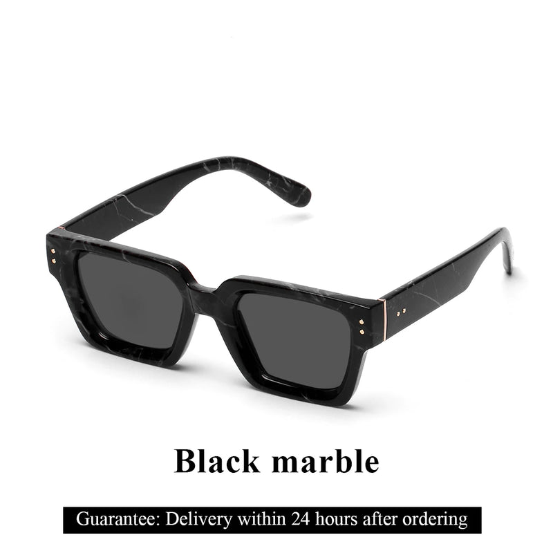 نظارات شمسية فاخرة من Ruiao Retro Black Millionaire Shades 2025 للرجال من تصميم العلامة التجارية الشهيرة نظارات شمسية مربعة للرجال والنساء