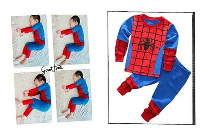 طقم بيجامات سبايدرمان للأطفال مع شحن مجاني، طقم ملابس نوم بأكمام طويلة برسومات كرتونية للأولاد والبنات من مجموعة هالك، مقاس 2-7 سنوات