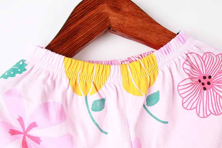 طقم بيجامات برسومات حيوانات قوس قزح، ملابس نوم للأطفال، ملابس منزلية، بيجامات للبنات، ملابس أطفال صغار، بيجامات برسومات ديناصورات