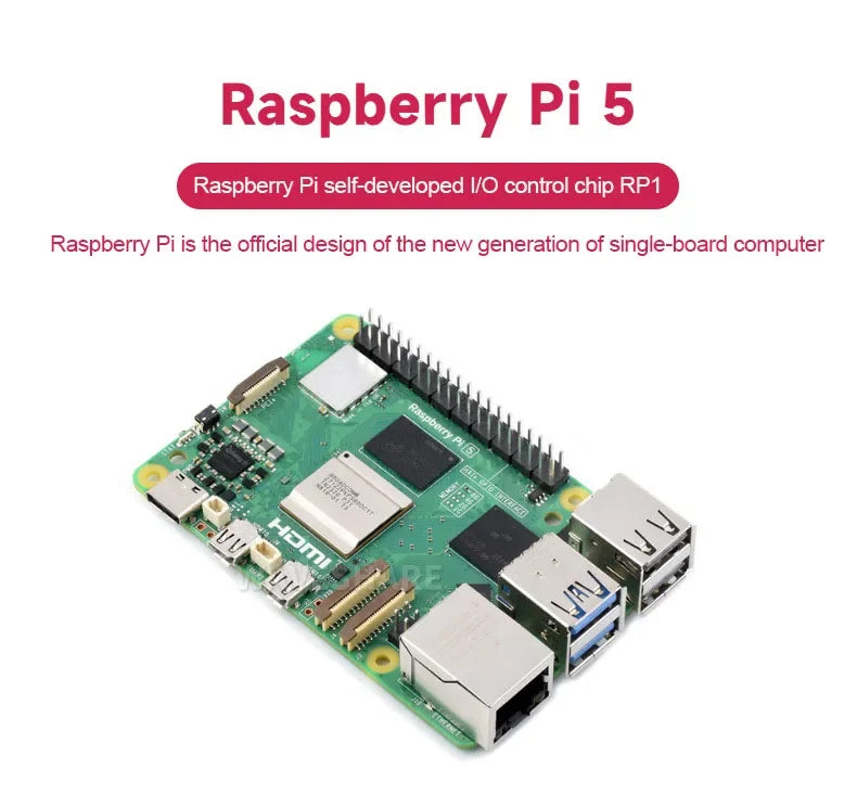 لوحة تطوير Raspberry Pi 5 بسعة 4 جيجابايت/8 جيجابايت ومجموعة برامج LINUX وبرمجة الذكاء الاصطناعي للكمبيوتر واللوحة الأم Raspberry Pi 5 بسعة 4 جيجابايت/8 جيجابايت