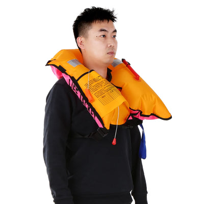 سترة نجاة يدوية قابلة للنفخ سترة نجاة للبالغين للرياضات المائية والسباحة وصيد الأسماك وسترة البقاء على قيد الحياة