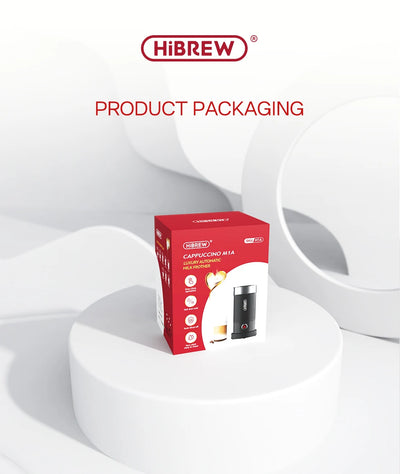 جهاز خفق الحليب الكهربائي HiBREW، جهاز خفق الرغوة، خلاط الشوكولاتة، لاتيه بارد/ساخن، كابتشينو، جهاز تسخين الحليب الأوتوماتيكي بالكامل، Cool M1A