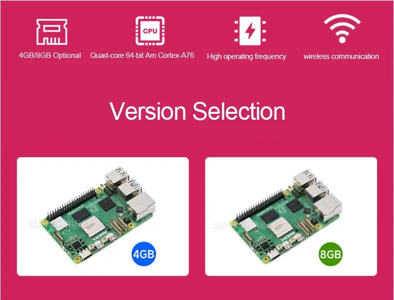 لوحة تطوير Raspberry Pi 5 بسعة 4 جيجابايت/8 جيجابايت ومجموعة برامج LINUX وبرمجة الذكاء الاصطناعي للكمبيوتر واللوحة الأم Raspberry Pi 5 بسعة 4 جيجابايت/8 جيجابايت