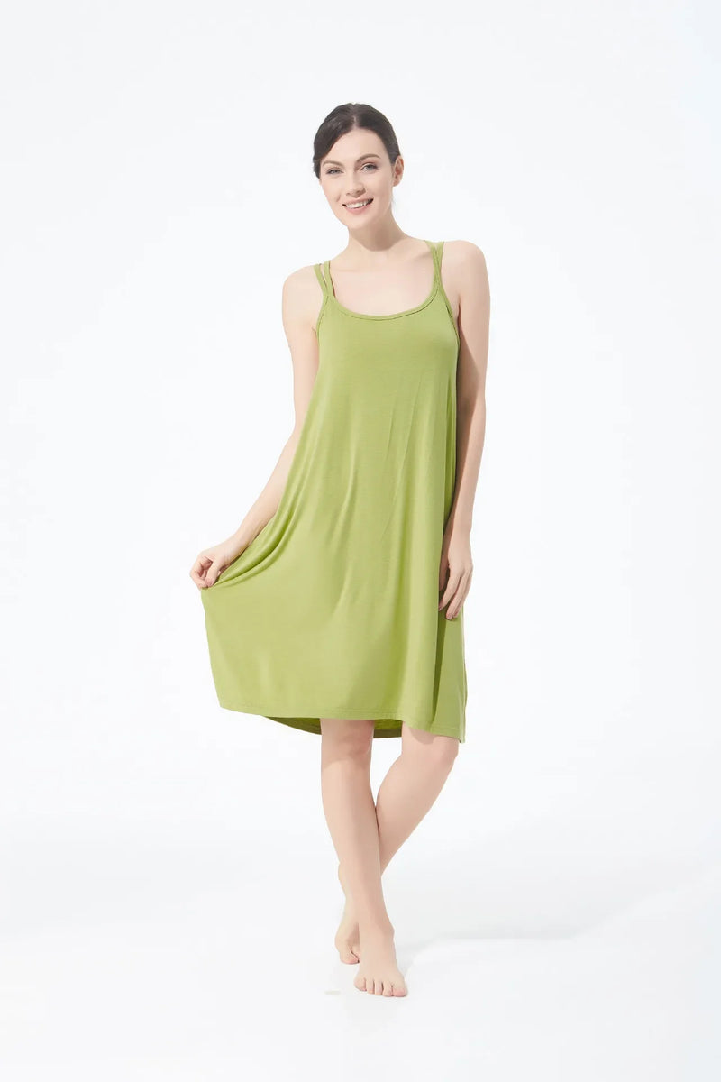 تنورة نسائية كاجوال أنيقة مثيرة مفتوحة الظهر كبيرة الحجم ذات قاعدة خلفية جميلة تنورة منزلية فضفاضة متقاطعة بأكمام طويلة