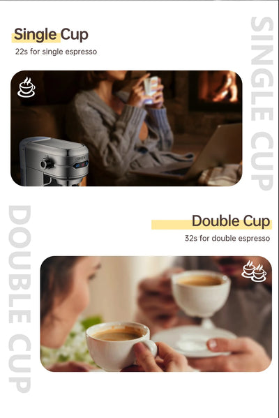 ماكينة صنع قهوة HiBREW Cafetera 20 بار من الفولاذ المقاوم للصدأ شبه أوتوماتيكية فائقة النحافة ESE POD &amp; مسحوق ماكينة صنع قهوة اسبريسو وكابتشينو بالماء الساخن H11