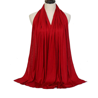 وشاح حجاب من القطن المودال جيرسي، شال إسلامي طويل، سادة وناعم، ربطة عمامة، أغطية رأس للنساء، عصابة رأس أفريقية 170×60 سم