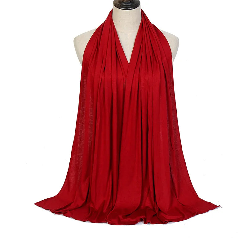 وشاح حجاب من القطن المودال جيرسي، شال إسلامي طويل، سادة وناعم، ربطة عمامة، أغطية رأس للنساء، عصابة رأس أفريقية 170×60 سم