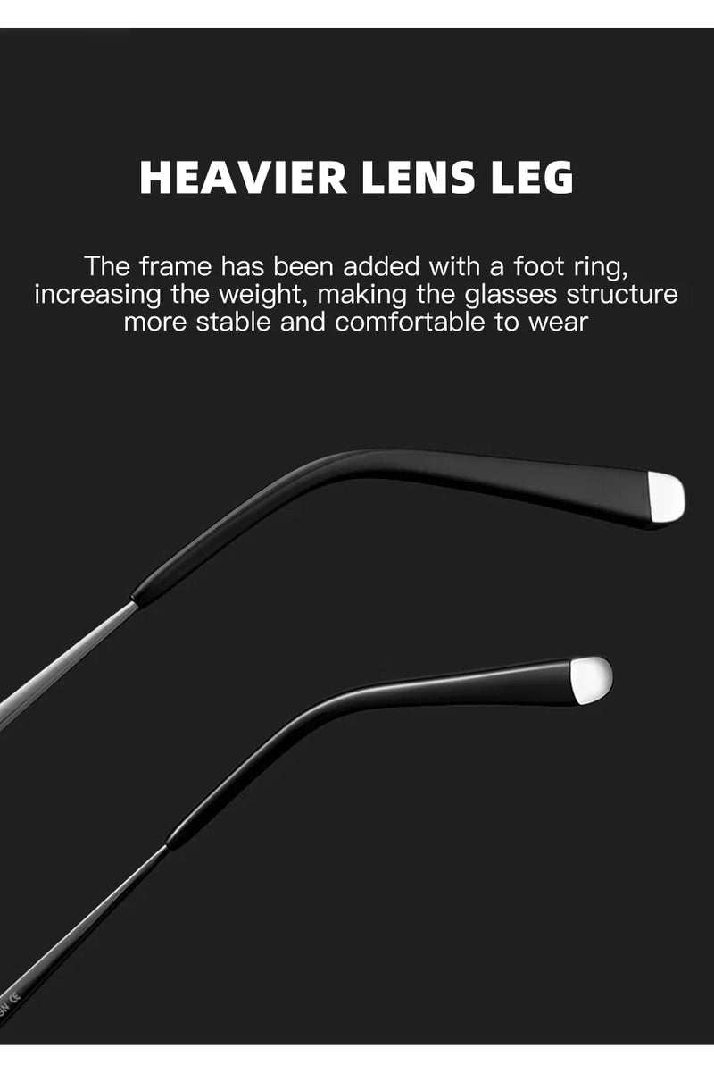 نظارات شمسية جديدة من كابوني للرجال، مستقطبة، عدسات فوتوكرومية سوداء، خفيفة الوزن للغاية، بدون إطار، نظارات قيادة BS22003