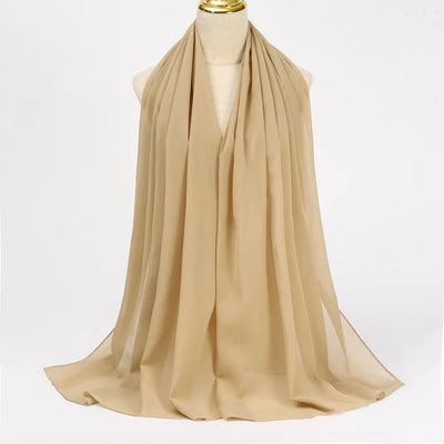 Muslim Chiffon Hijab Scarf Women Long Solid Color Head Wrap For Women Hijabs Scarves Ladies Muslim Veil Jersey Hijabs