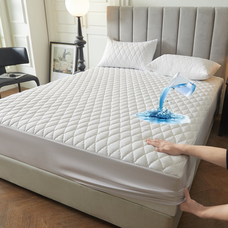 2/3pcs Set of Quilted Waterproof Bed Cover in Multiple Colors, Waterproof Mattress Protector, Bed Cover And Pillowcase Set, Non-Slip Full Coverage Bed Cover.