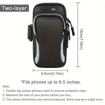 Outdoor Sports Armband - Universal Adjustable Sports Arm Case for Running, Hiking, Cycling, and Travel - Multi-Functional Mobile Phone Arm Bag
