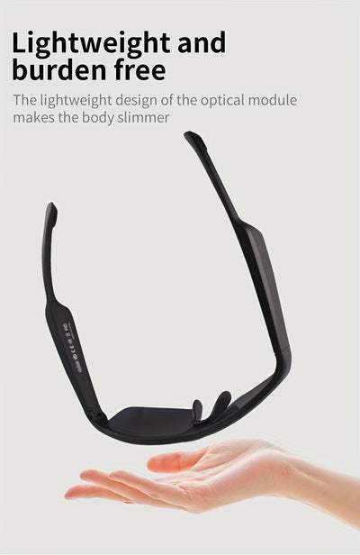 KOIPSSE Smart Glasses with Built-in Microphone, High-Resolution Audio, Waterproof IPX4, USB/Battery Powered, Rechargeable Lithium Polymer Battery, 120mAh, Wireless Connection, Outdoor Sports Glasses with HIFI Music Playback,