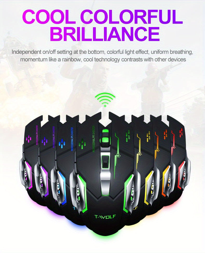 Q13 Wireless Mouse, Wireless Mouse, Rechargeable LED Silent Ultra-Thin Laptop Mouse, Stable And Smooth, Low Latency, with USB Receiver, Suitable Laptops// Computers, Gaming, Office And Entertainment