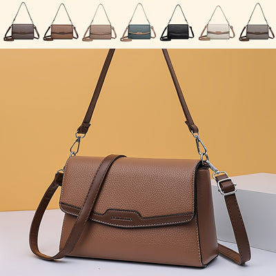 Women'S Crossbody Bag with Adjustable Strap - Purse, Magnetic Closure, Minimalist Everyday Bag for Women, Office, Travel, Parties - Available in Khaki, Light Brown, White, Gray, Purple, Black - Synthetic Faux Leather Handbag,