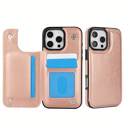 جراب iPhone قابل للطي من الجلد الصناعي عالي الجودة مع فتحات للبطاقات وحامل مقاوم للصدمات متوافق مع موديلات مختلفة بما في ذلك X XR XS Max 11 pro 12 pro 13 pro 14 15 16 SE 6 7 8 plus