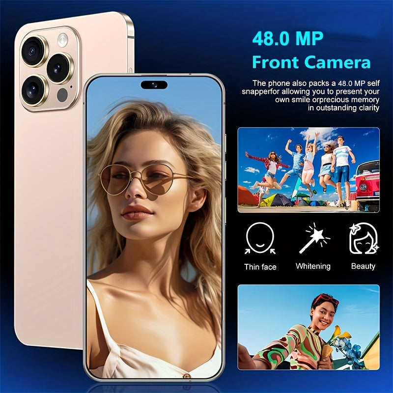 I16 Pro Max 2025 New 6.8" HD Large Display Smartphone, Multi-function Unlocked Phone, 12+512GB, Front And Rear HD Camera, 6800 MAh Large Capacity Battery, With Data Cable, Suitable For Birthday Gifts