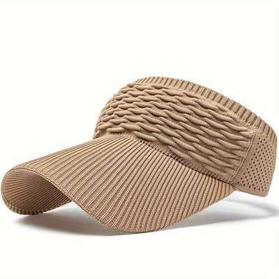 Breathable Women's Knitted Cap - Casual, Elastic, Sunshade Hat for Outdoor Sports & Sun Protection