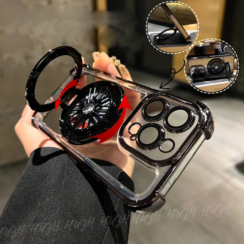 Four-corner Anti-fall Decompression Hub Bracket Mobile Phone Case Suitable For 16 15 14 13 12 11 Plus Pro Max