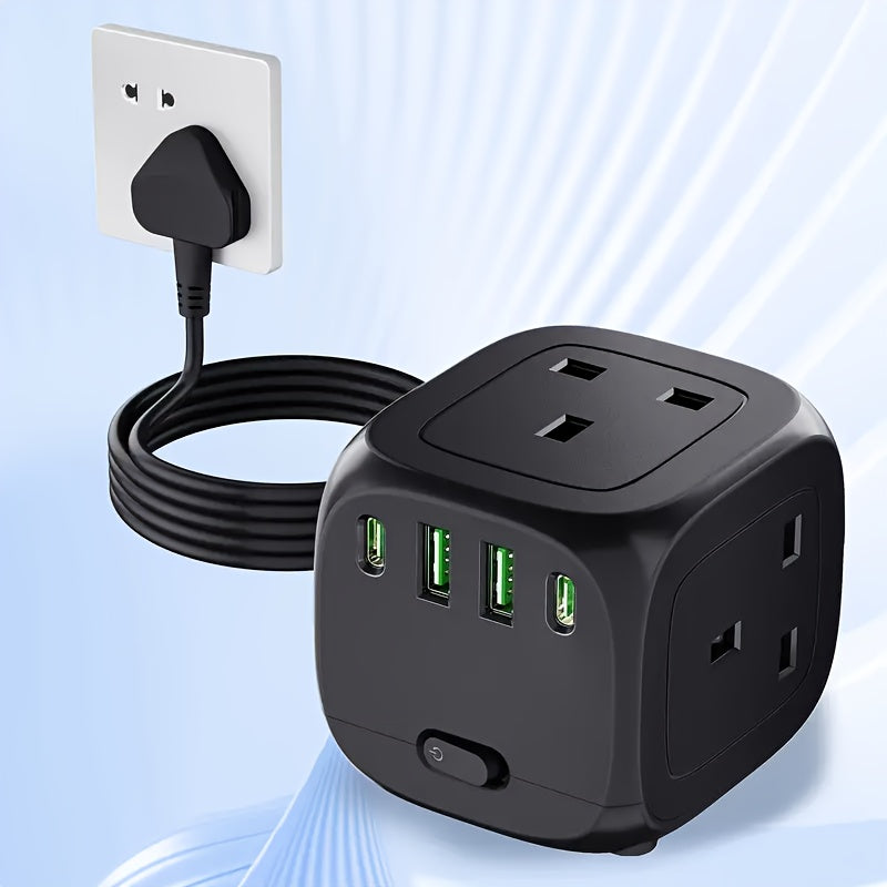 The New Multifunctional Cube-Shaped Socket Is Suitable for Travel, Home, And Office Use.