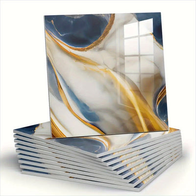 30pcs Marble Wall Stickers - Self-Adhesive Foam Panels, Thickened Design Vinyl Wallpaper for Bathroom, Living Room, Kitchen, Bedroom Renovation - Easy Peel & Stick Home Decor, Wall Stickers for Walls, Kitchen Makeover, Elegan