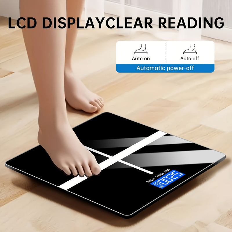 Home Bathroom Digital Weight Scale - High Precision Weighing, Maximum 179.99KG, Large LCD Display, Body Weight Scale, Battery Powered, Battery Not Included