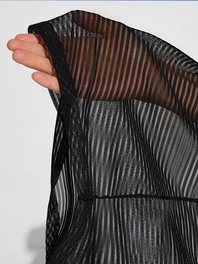 Plus Size Fashion Sports Yoga Letter Print Striped Mesh T-Shirt Two-Piece Set