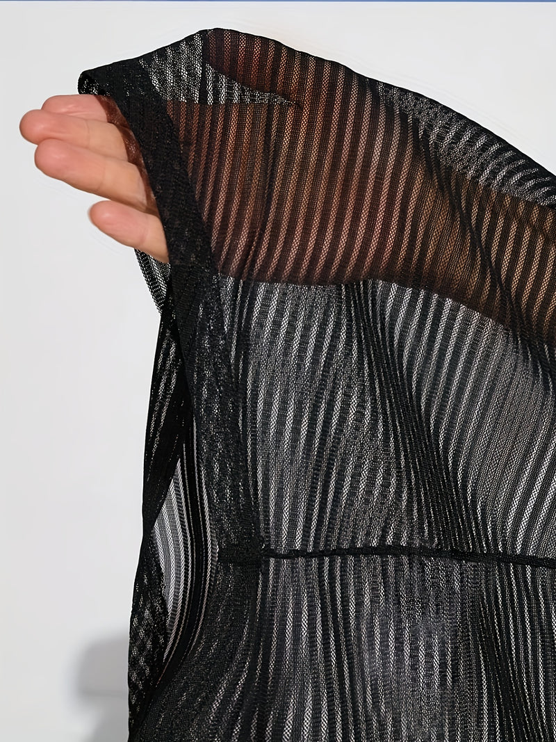 Plus Size Fashion Sports Yoga Letter Print Striped Mesh T-Shirt Two-Piece Set