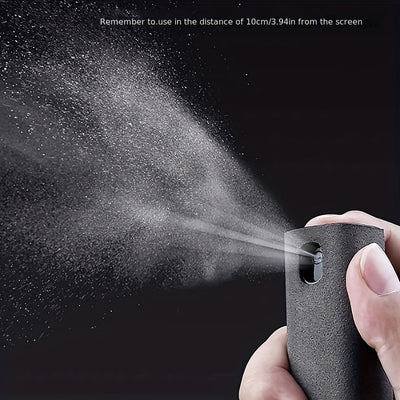 2in1 Microfiber Screen Cleaner Spray Bottle Set, Suitable for Mobile Phone and Computer Microfiber Cloth Wiper, Suitable for iPhone Cleaning Glasses Wiper
