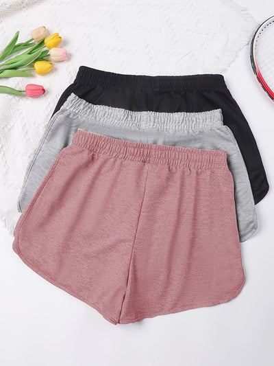 Targeted Three-piece Sports Shorts, Suitable for Yoga, Running, Fitness, Casual Sports Shorts